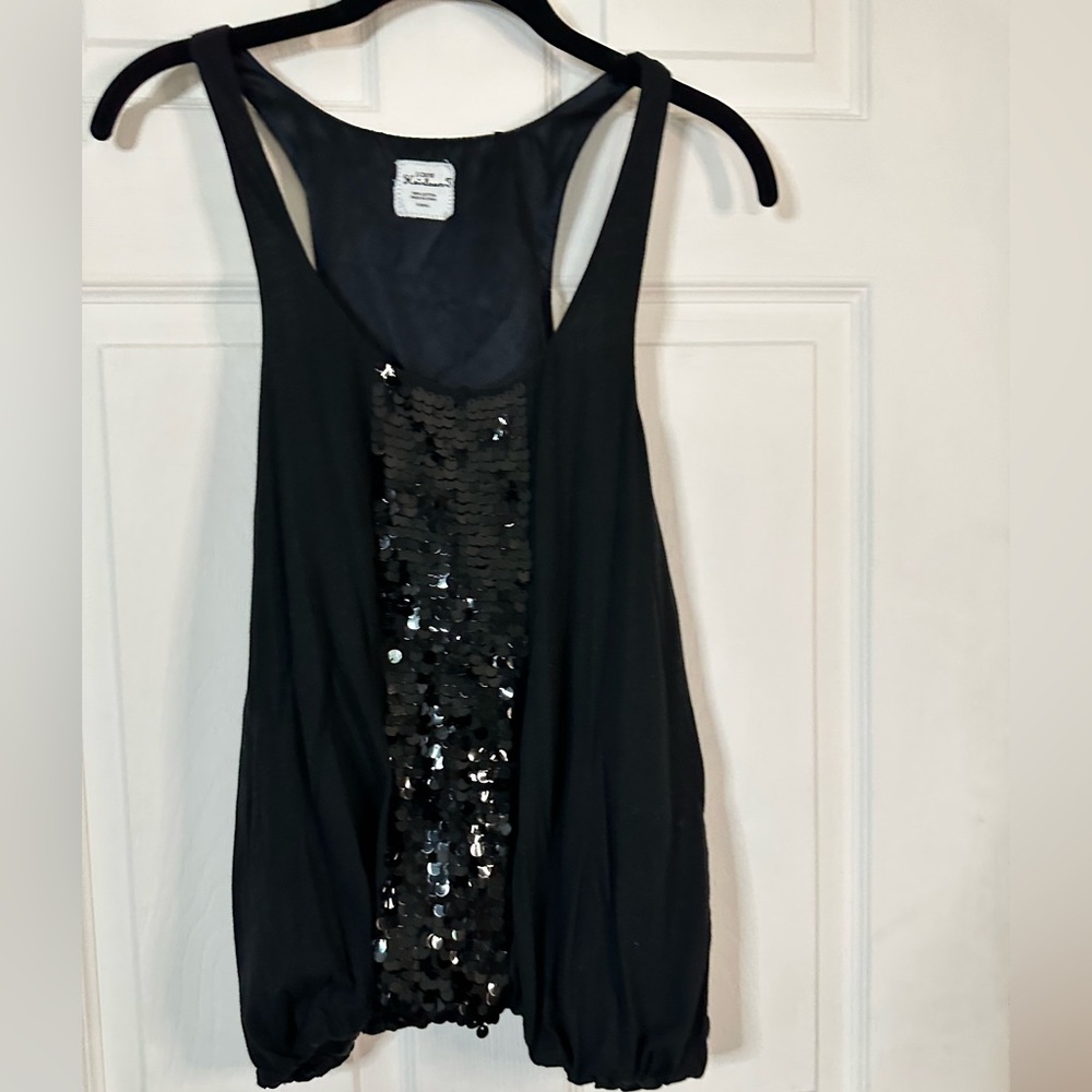 J Crew sequin and cotton tank top. Size xsmall.